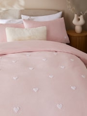 Brushed 100% Cotton Tufted Heart Duvet Cover and Pillowcase Set - Изображение 2 из 5