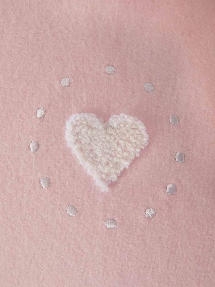 Pink Brushed 100% Cotton Tufted Heart Duvet Cover and Pillowcase Set - Image 3 of 5