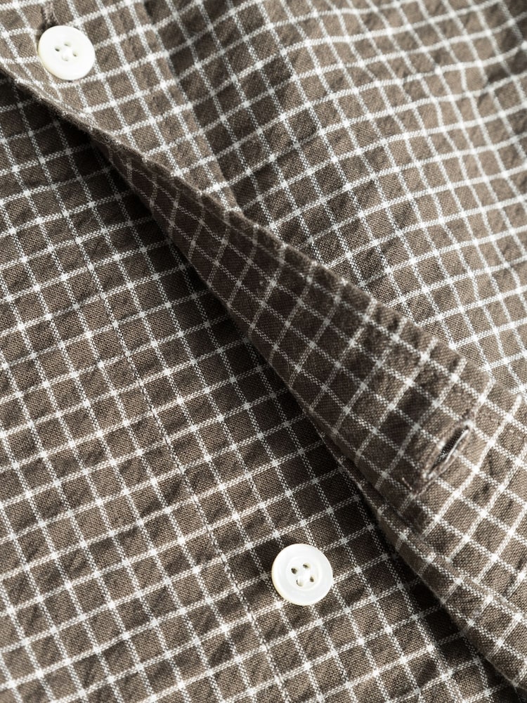 Norse Projects Brown Espevik Oversized Check Short Sleeve Shirt - Image 2 of 2
