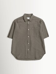 Norse Projects Brown Vestervig Striped Short Sleeve Safari Shirt - Image 1 of 1