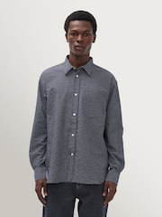 Norse Projects Dark Navy Espevik Check Oversized Shirt - Image 1 of 6