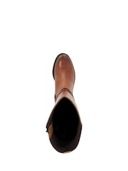 Dune London Brown Tatter Double Buckle High Boots - Image 5 of 6