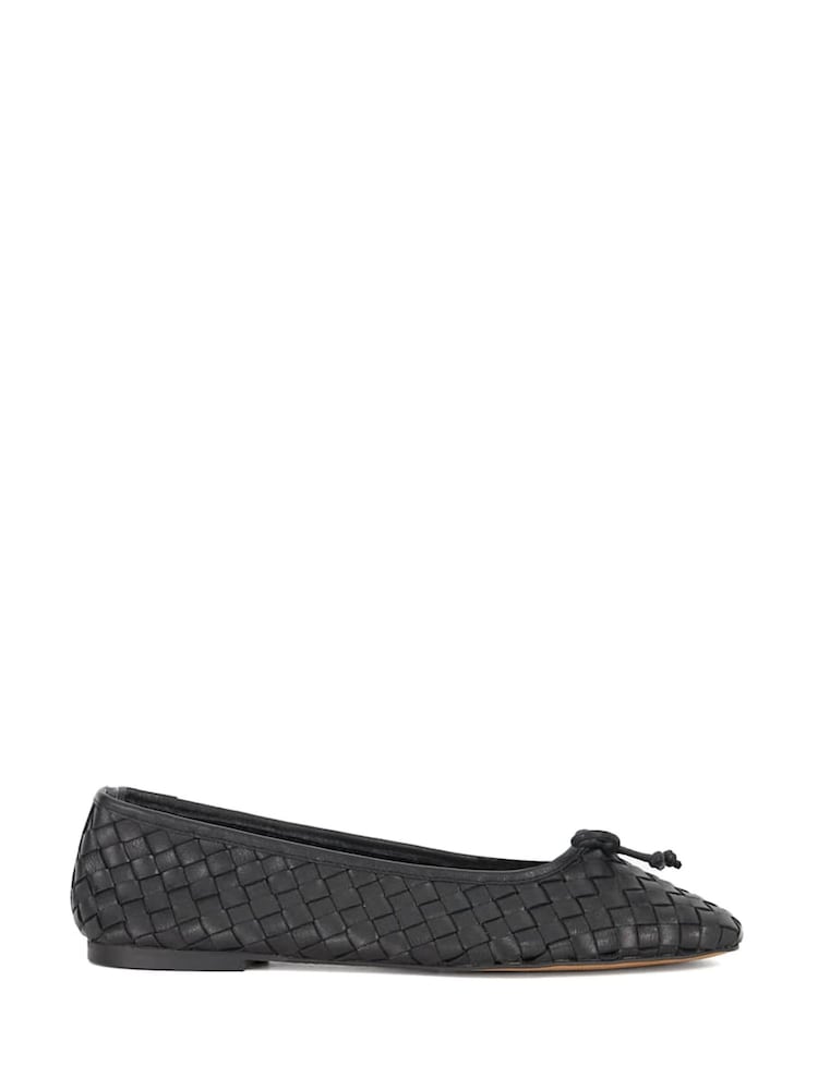Dune London Black Heat Woven Ballerina Flat Shoes - Image 1 of 5 Dune London Black Heat Woven Ballerina Flat Shoes - Image 1 of 5