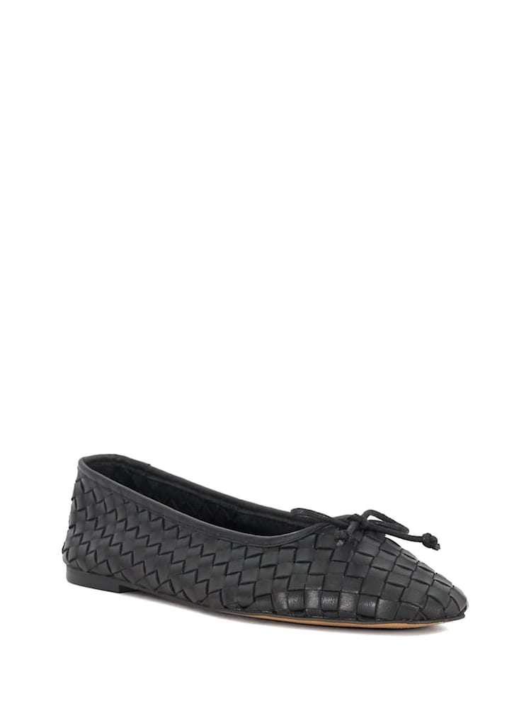 Dune London Black Heat Woven Ballerina Flat Shoes - Image 2 of 5 Dune London Black Heat Woven Ballerina Flat Shoes - Image 2 of 5