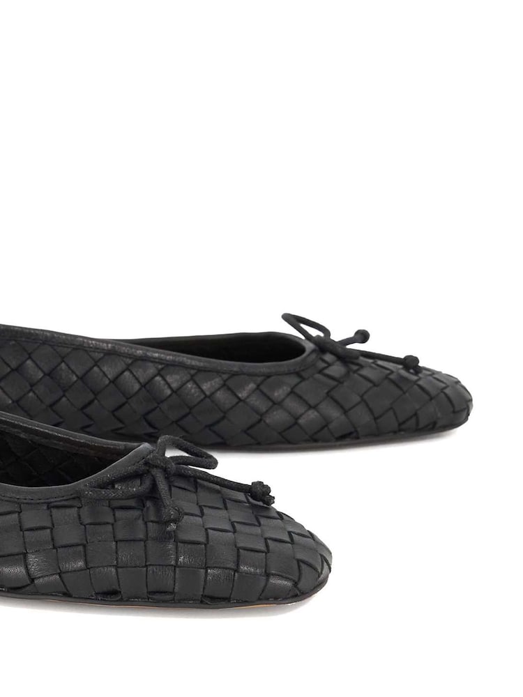 Dune London Black Heat Woven Ballerina Flat Shoes - Image 5 of 5 Dune London Black Heat Woven Ballerina Flat Shoes - Image 5 of 5