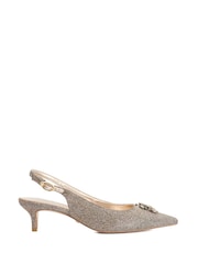 Dune London Brown Context Bug Detail Sling Back Shoes - Image 2 of 6
