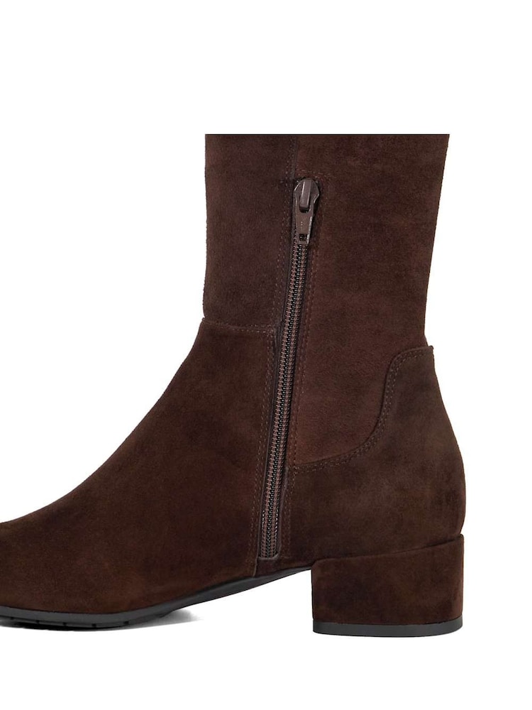 Dune London Brown Wide Fit Tayla Smart Stretch High Leg Boots - Image 5 of 5