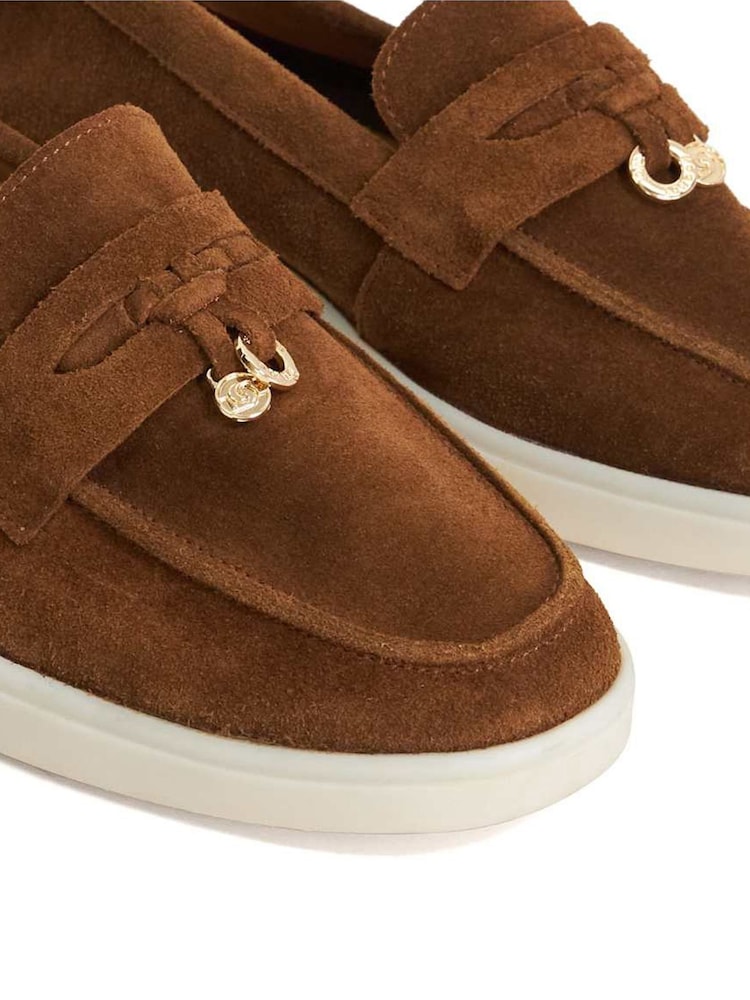 Dune London Brown Grinning Unlined Suede Loafers - Image 5 of 5 Dune London Brown Grinning Unlined Suede Loafers - Image 5 of 5