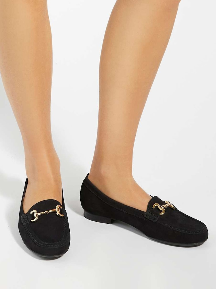 Dune London Black Glenniee Comfort Snaffle Loafers - Image 1 of 6 Dune London Black Glenniee Comfort Snaffle Loafers - Image 1 of 6