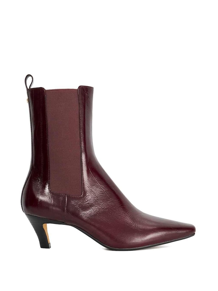 Dune London Black Odele Angle Midi Heel Ankle Boots - Image 2 of 6 Dune London Black Odele Angle Midi Heel Ankle Boots - Image 2 of 6
