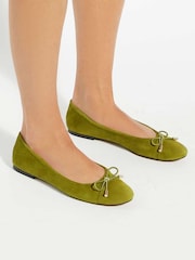 Dune London Green Highest Flexible Sole Contrast Ballet Pumps - Image 1 of 6
