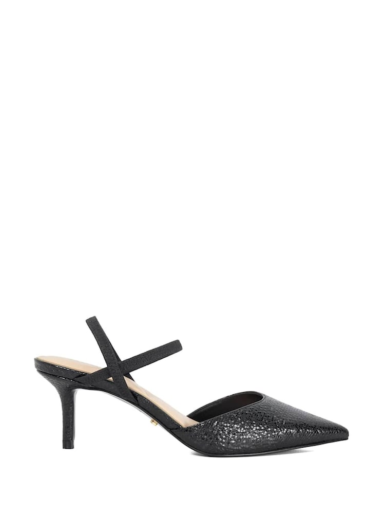 Dune London Black Classical Elasticated Open Court Shoes - Image 2 of 6 Dune London Black Classical Elasticated Open Court Shoes - Image 2 of 6