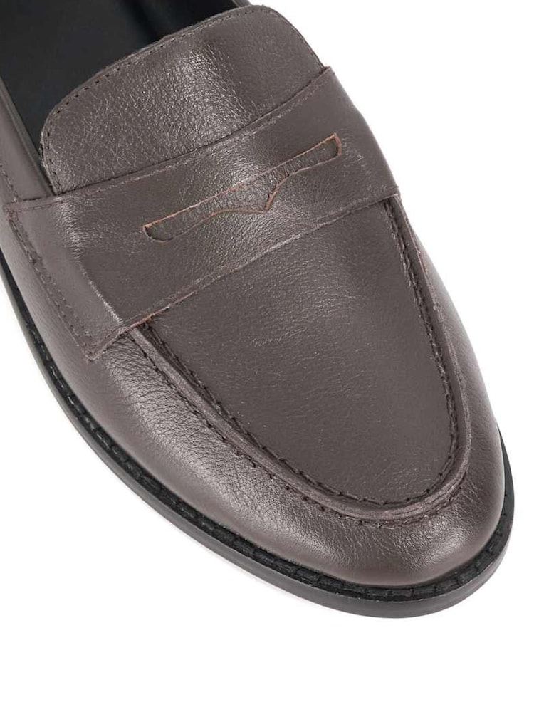 Dune London Brown Ginelli Flexi Sole Penny Loafers - Image 5 of 5 Dune London Brown Ginelli Flexi Sole Penny Loafers - Image 5 of 5