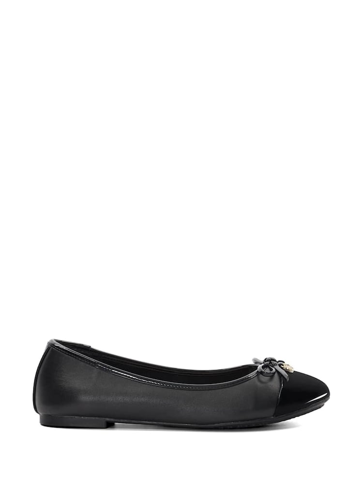 Dune London Black Wide Fit Hallo Charm Trim Ballet Flat Shoes - Image 2 of 6 Dune London Black Wide Fit Hallo Charm Trim Ballet Flat Shoes - Image 2 of 6