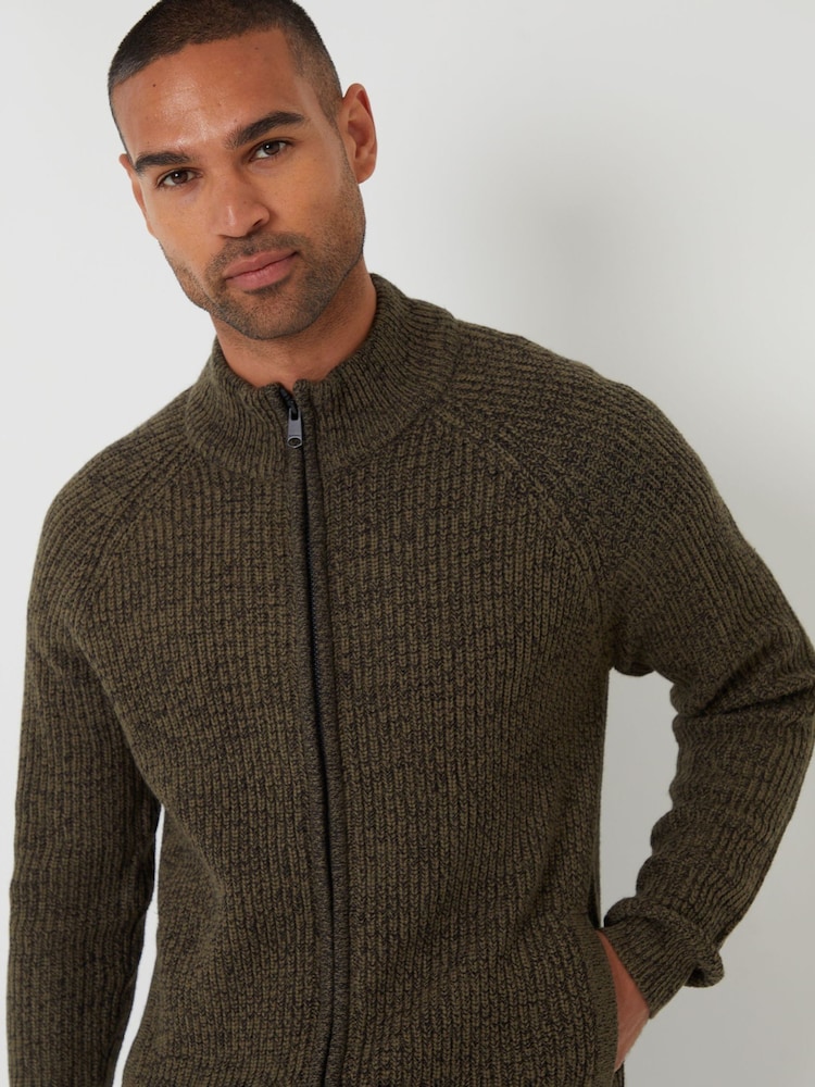 أخضر - Threadbare Grey Zip Up Cardigan - صورة 4 من 4