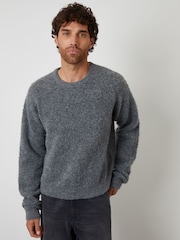 Cinza - Threadbare Fluffy Knit Crew Neck Jumper - Imagem 1 de 4