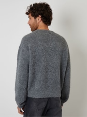 Cinza - Threadbare Fluffy Knit Crew Neck Jumper - Imagem 2 de 4