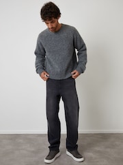 Cinza - Threadbare Fluffy Knit Crew Neck Jumper - Imagem 3 de 4