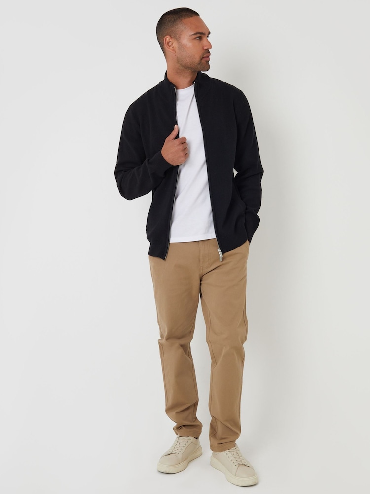 Threadbare Black Knitted Zip Up Funnel Neck Cardigan - Image 4 of 4 Threadbare Black Knitted Zip Up Funnel Neck Cardigan - Image 4 of 4