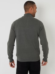 Verde - Threadbare de malha com zíper em formato de funil Jumper - Imagem 2 de 4