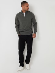 Verde - Threadbare de malha com zíper em formato de funil Jumper - Imagem 3 de 4