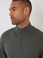 Verde - Threadbare de malha com zíper em formato de funil Jumper - Imagem 4 de 4
