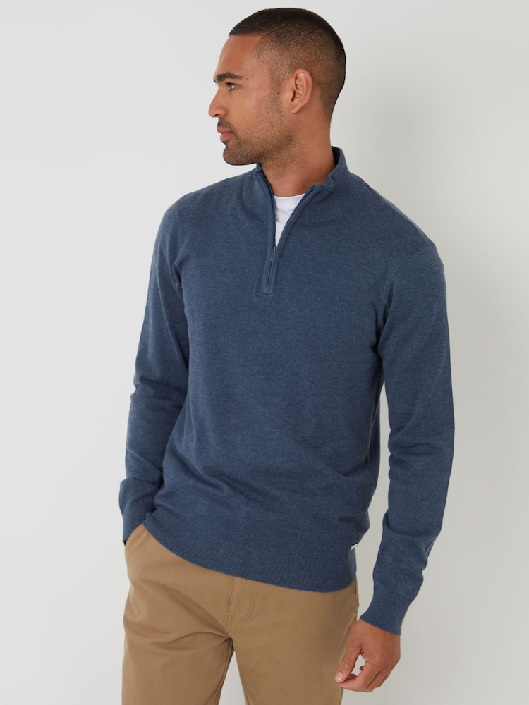 Azul claro - Threadbare de malha com zíper em formato de funil Jumper - Imagem 1 de 4
