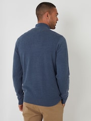 Azul claro - Threadbare de malha com zíper em formato de funil Jumper - Imagem 2 de 4