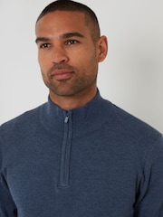 Azul claro - Threadbare de malha com zíper em formato de funil Jumper - Imagem 4 de 4