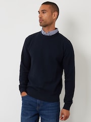 Threadbare Blue Mock Shirt Textured Knitted Jumper - Image 1 of 4