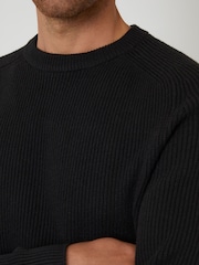 Threadbare Black Saddle Sleeve Knitted Crew Neck Jumper - Image 4 of 4