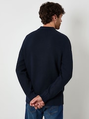 Threadbare Blue Knitted Collared Cardigan Jacket - Image 2 of 4