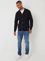 Threadbare Black Cotton Blend Knitted Cardigan - Image 3 of 4