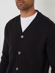 Threadbare Black Cotton Blend Knitted Cardigan - Image 4 of 4