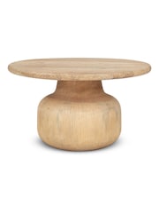 Nkuku Natural Vivan Grooved Wood Coffee Table - Image 4 of 4