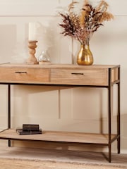 Nkuku Natural Dasai Mango Wood Console Table - Image 5 of 6