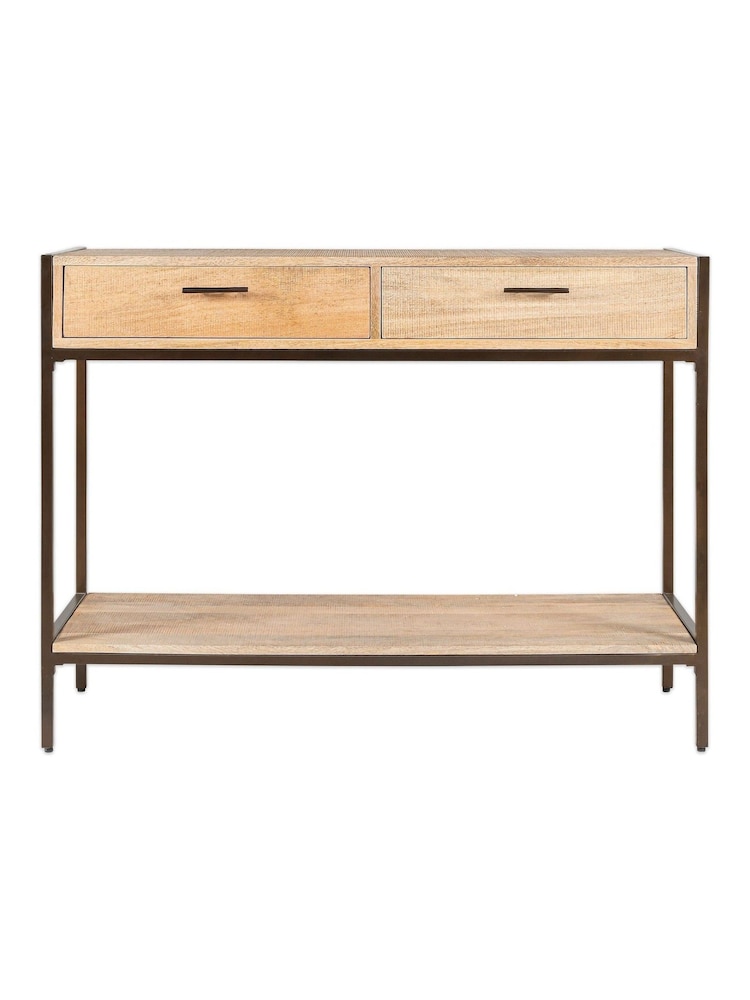 Nkuku Natural Dasai Mango Wood Console Table - Image 6 of 6 Nkuku Natural Dasai Mango Wood Console Table - Image 6 of 6