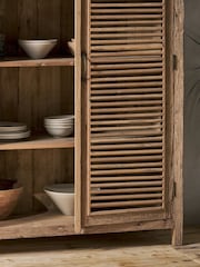Nkuku Natural Ibo Reclaimed Wooden Slatted Cabinet - Image 2 of 5