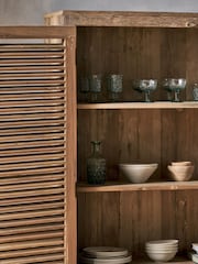 Nkuku Natural Ibo Reclaimed Wooden Slatted Cabinet - Image 3 of 5