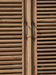 Nkuku Natural Ibo Reclaimed Wooden Slatted Cabinet - Image 4 of 5
