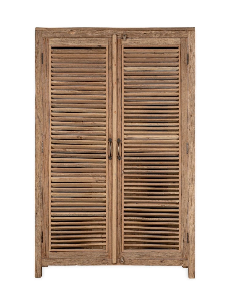 Nkuku Natural Ibo Reclaimed Wooden Slatted Cabinet - Image 5 of 5 Nkuku Natural Ibo Reclaimed Wooden Slatted Cabinet - Image 5 of 5