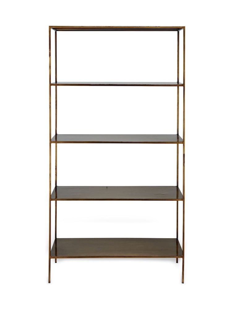 Nkuku Brass Mahi Shelving Unit - Image 2 of 2 Nkuku Brass Mahi Shelving Unit - Image 2 of 2
