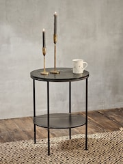 Nkuku Black Karoko Marble Side Table - Image 1 of 2