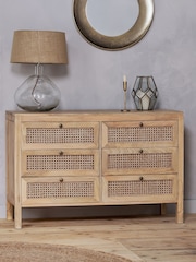 Nkuku Natural Kanz Mango Wood Chest Of Drawers - Image 1 of 6