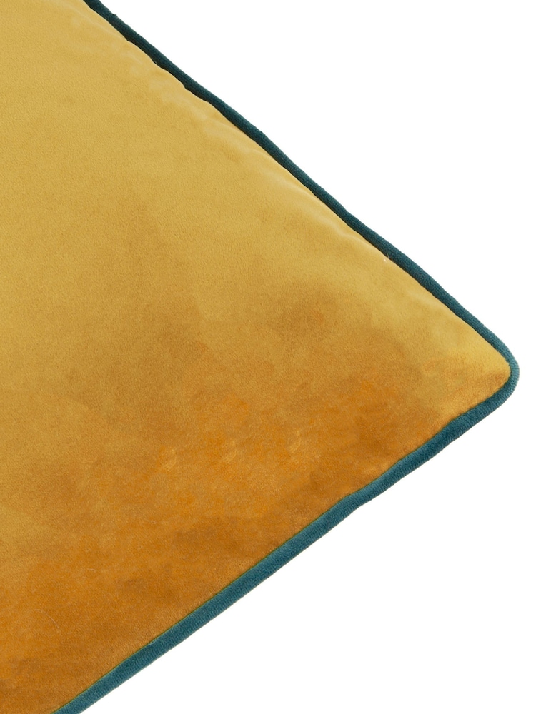Furn Ochre Teal Meridian Velvet Cushion - Image 4 of 4