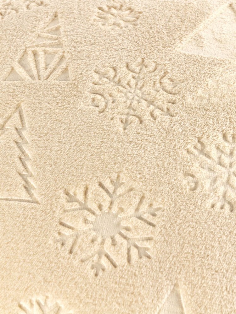 Furn Natural Festive Time Embossed Fleece Cushion - Image 3 of 3