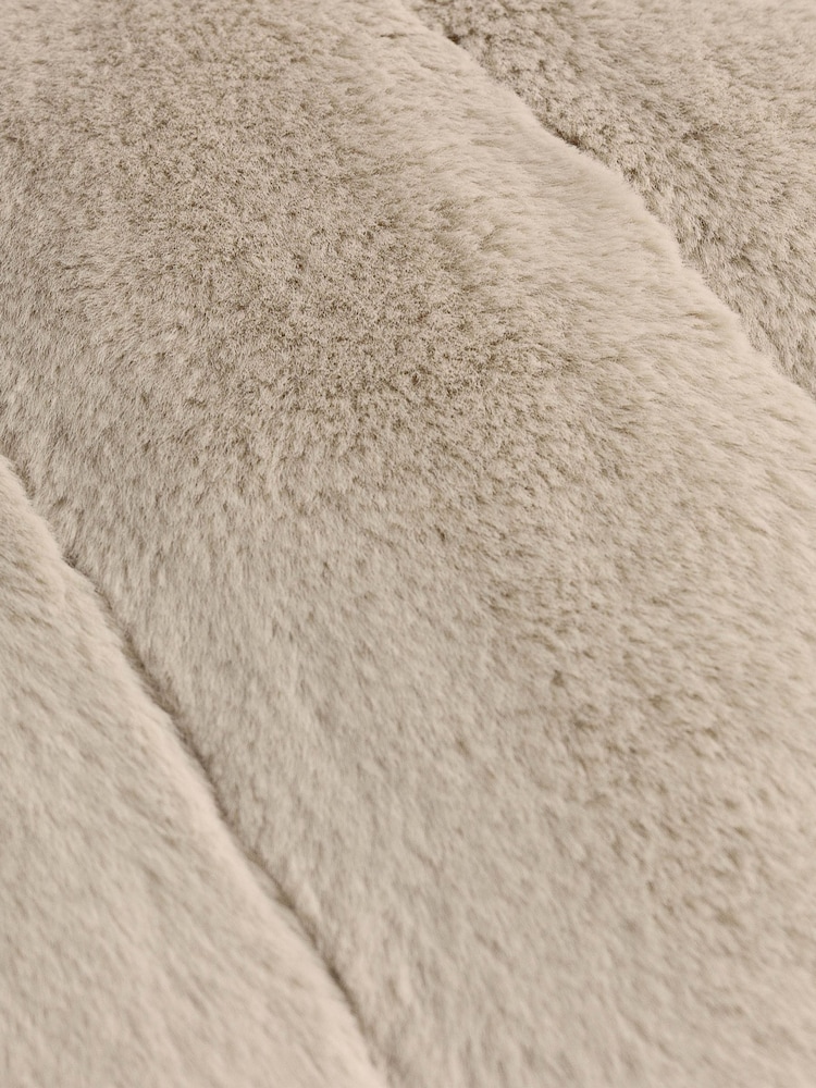 Paoletti Oatmeal Empress Faux Fur Cushion - Image 4 of 4 Paoletti Oatmeal Empress Faux Fur Cushion - Image 4 of 4