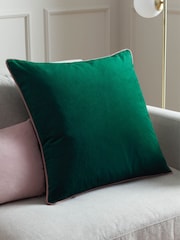 Furn Emerald Blush Meridian Velvet Cushion - Image 1 of 4