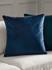 Furn Petrol Blush Meridian Velvet Cushion - Image 1 of 4