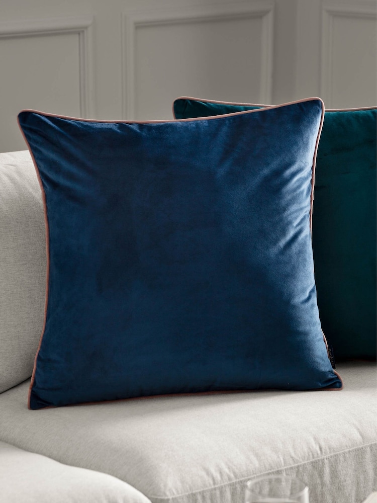 Furn Petrol Blush Meridian Velvet Cushion - Image 1 of 4